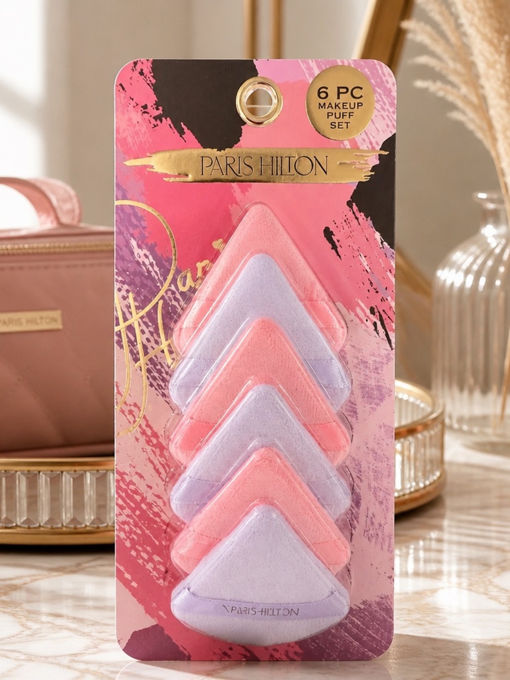 Paris Hilton Pink & Mauve 6-Piece Makeup Puff Set
